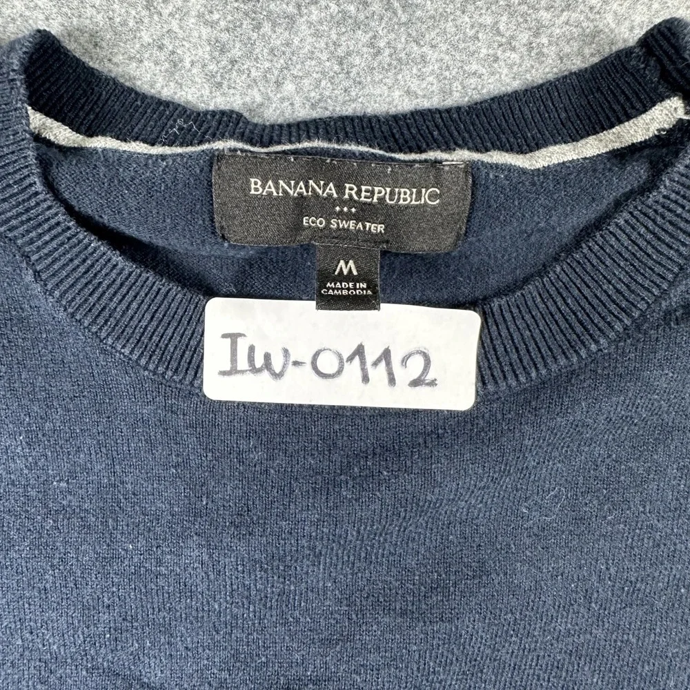 Banana Republic‎ Eco Sweater Medium Navy Blue Crew Neck Cotton Blend